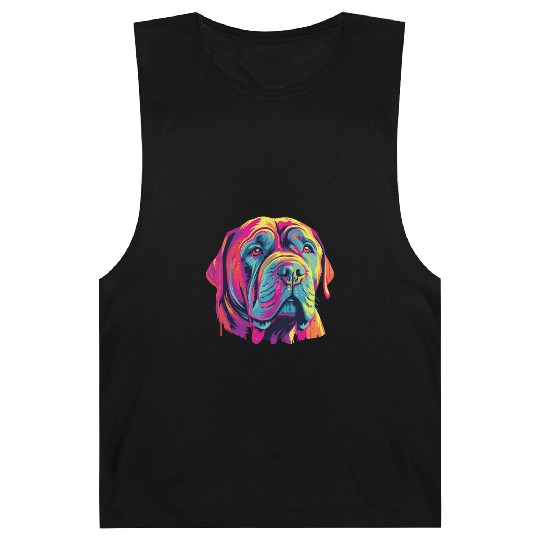 Watercolor Colorful Neapolitan Mastiff Barnard Tanks