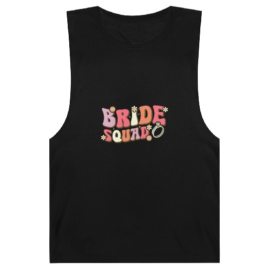 Bride Squad Groovy Bridal Party Bachelorette Party Barnard Tanks