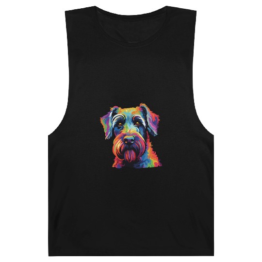 Watercolor Colorful Standard Schnauzer Barnard Tanks