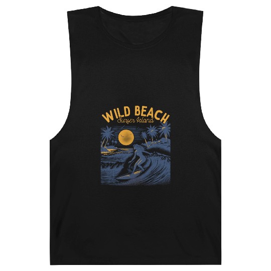 Wild Beach Surfer Island Barnard Tanks