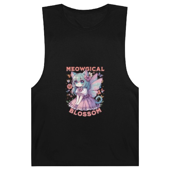 Meowgical Blossom Enchanting Fairycore Cat Fantasy Barnard Tanks
