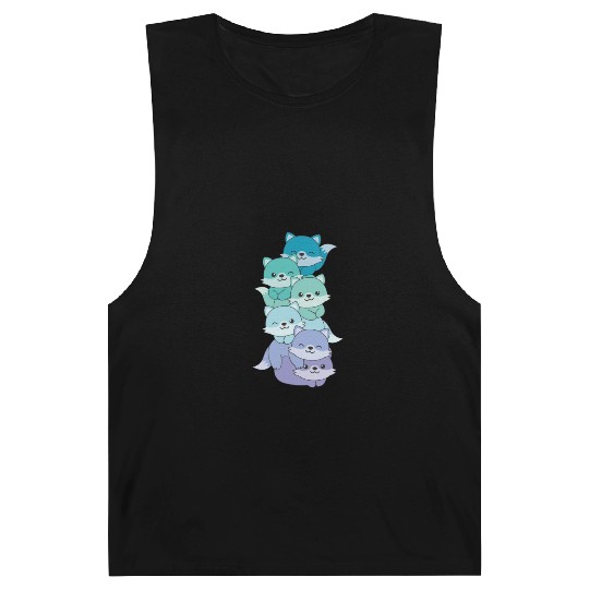 Neptunic Flag Pride Lgbtq Cute Fox Pile Barnard Tanks