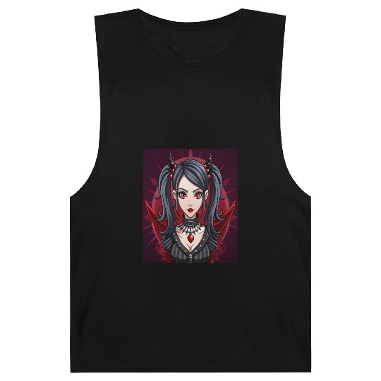 Crimson Shadows,Gothic Anime Girl Barnard Tanks