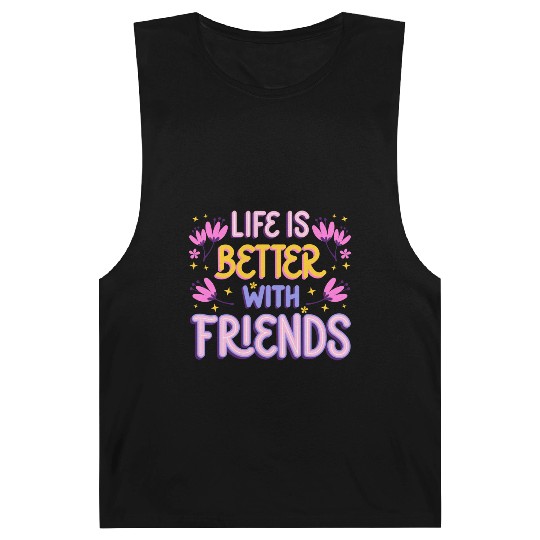Purple Pink Minimalist Best Friends Text Cute Barnard Tanks