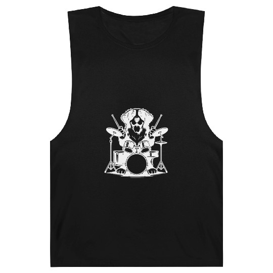 Cool Bernese Mountain Dog Drummer Design Barnard Tanks