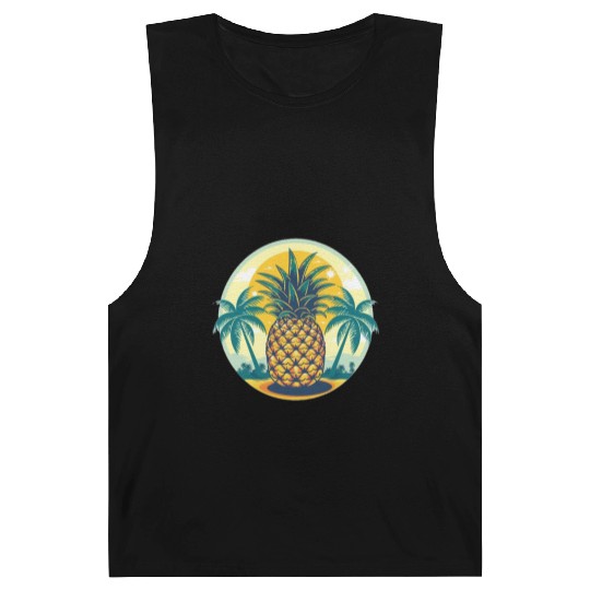 Classic Pineapple and Palm Trees Barnard Tanks