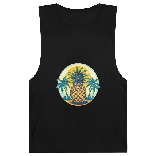 Classic Pineapple and Palm Trees Barnard Tanks