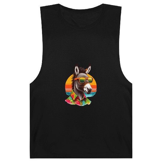Retro Sunset And Donkey In Color Barnard Tanks
