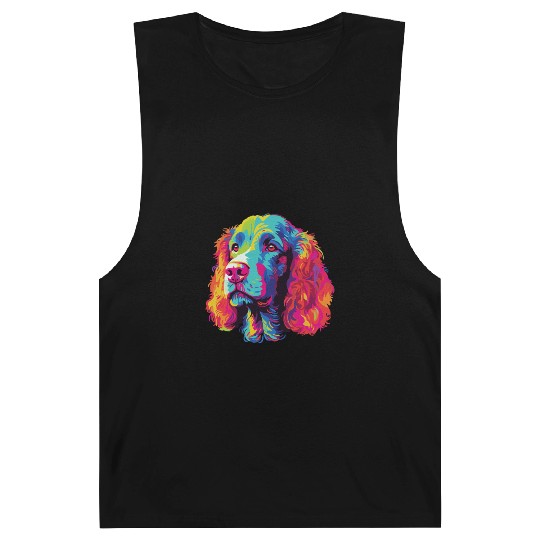 Watercolor Colorful Irish Water Water Spaniel Barnard Tanks