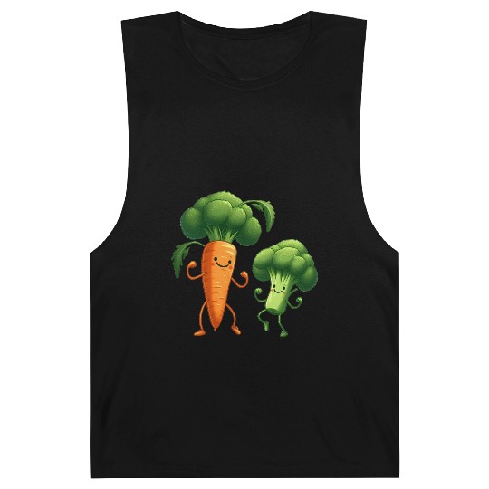 Carrot Dancing with Broccoli Barnard Tanks