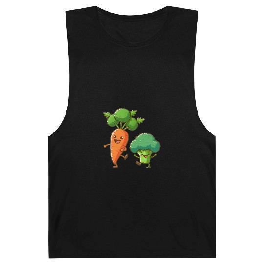 Carrot Dancing with Broccoli Barnard Tanks