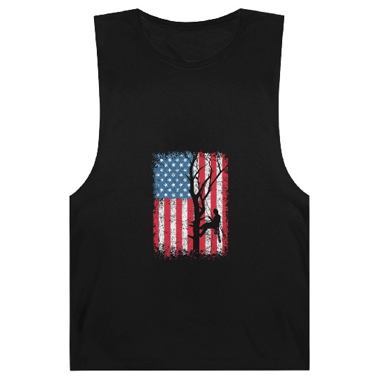 American Flag Arborist Gift For Men Cool Tree Love Barnard Tanks