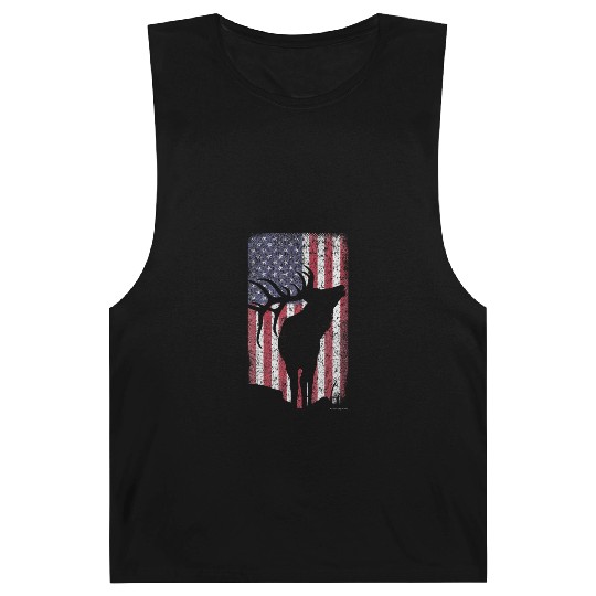 Elk Hunting Bugling Bull US Flag American Barnard Tanks
