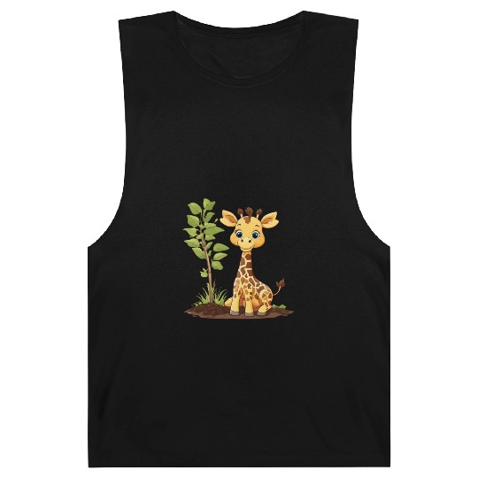 Earth Day Giraffe: Vibrant, Cute Design Barnard Tanks