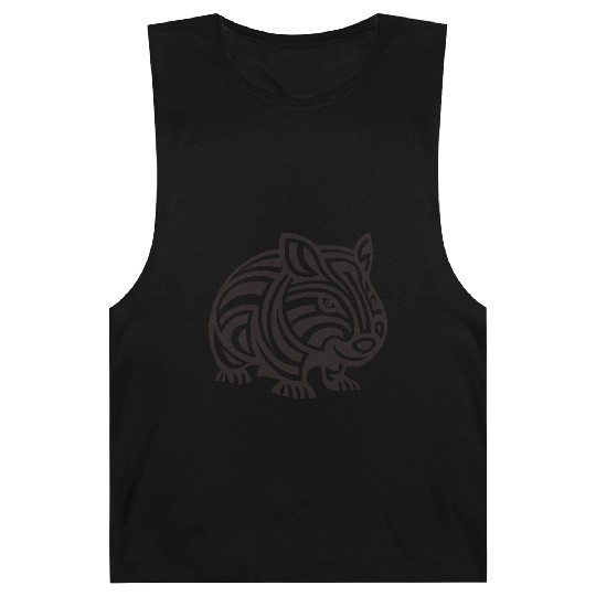 Wombat Tribal Style Vector Design Single Color Barnard Tanks