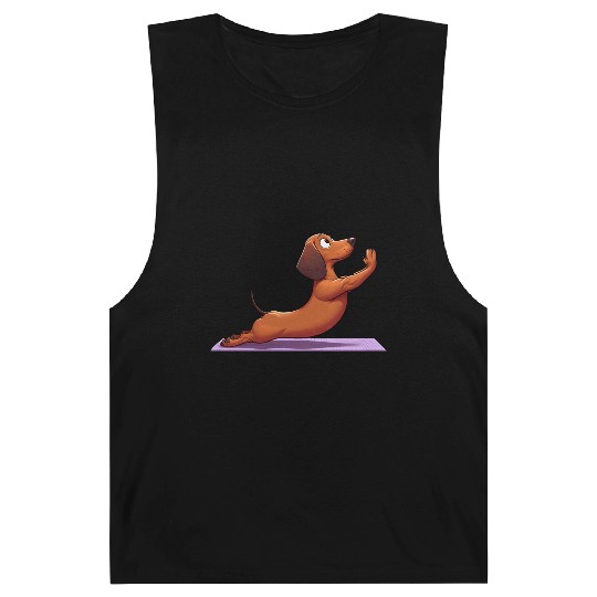 Funny Dachshund: Yoga, Gymnastics & Meditation Barnard Tanks