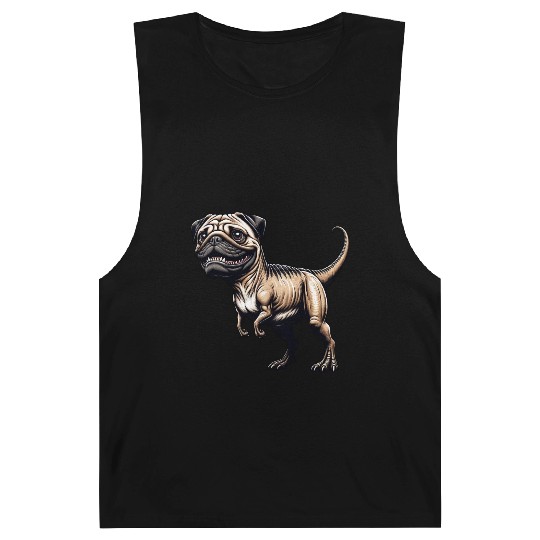 T-Rex & Pug Hybrid Cartoon Fun Barnard Tanks