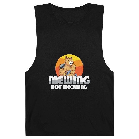 Funny Cat Meme Mewing Not Meowing Jawline Barnard Tanks