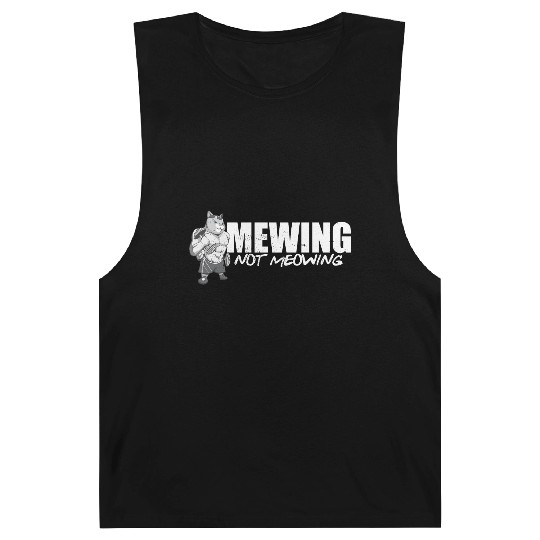 Funny Cat Meme Mewing Not Meowing Jawline Barnard Tanks