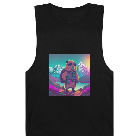 Capybara hiking thru the Mountains Barnard Tanks