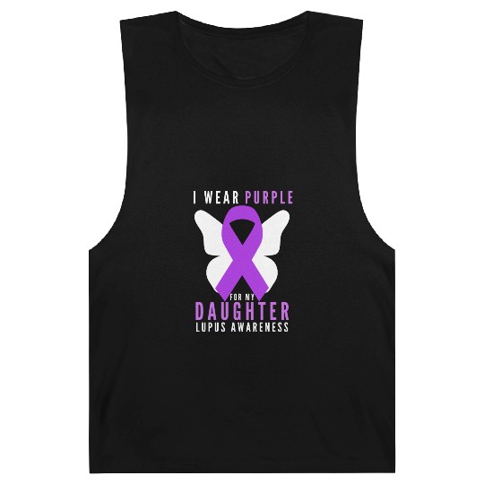 I wear purple for my daughter lupus awareness Barnard Tanks