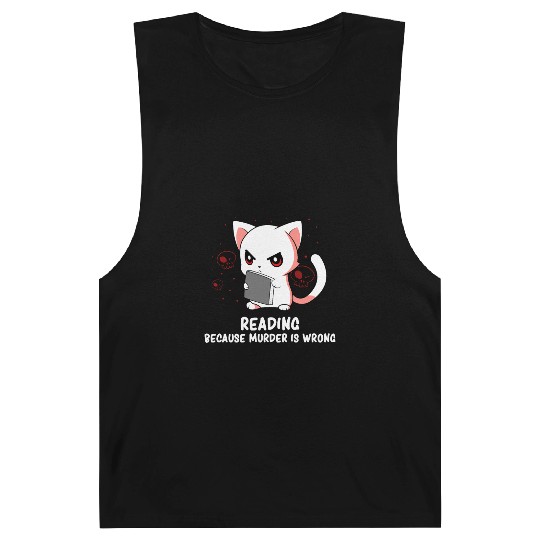 Reading - Reading Cat - Dark Humor - Reading Book Barnard Tanks