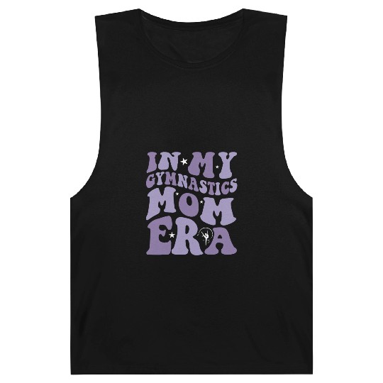 In My Gymnastics Mom Era on back Barnard Tanks