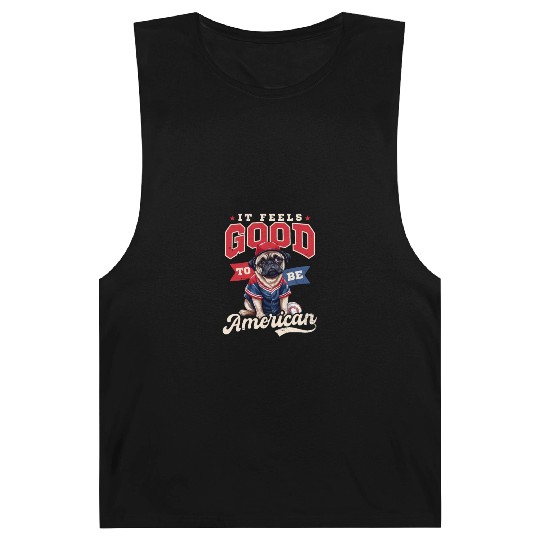 4th Of July Baseball Feels Good To Be American Pug Barnard Tanks