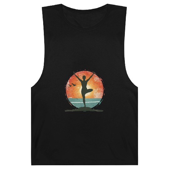 Sunset Yoga Silhouette Peaceful Scene Barnard Tanks
