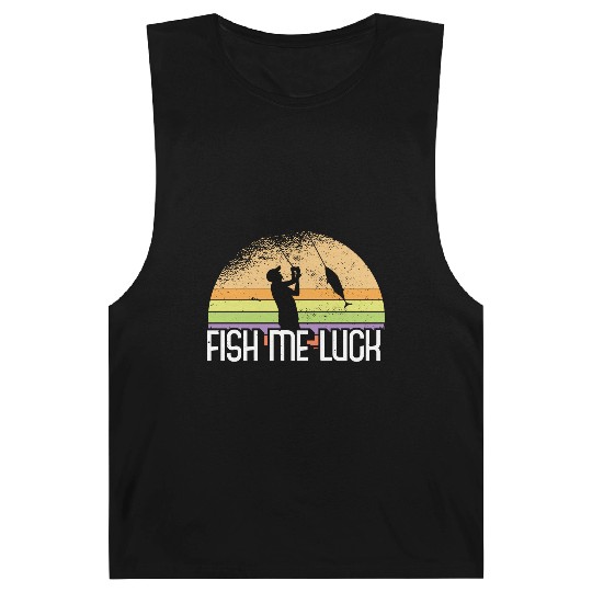 Fish Me Luck Funny Lake River Fishing Pun Boating Barnard Tanks