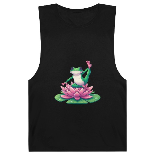 Frog Yoga Meditation on Water Lily Barnard Tanks