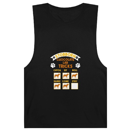 Brown Labrador STUBBORN CHOCOLATE LAB TRICKS Barnard Tanks