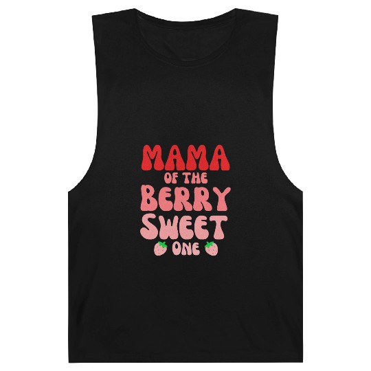 Mama Of The Berry Sweet One Strawberry birthday Barnard Tanks