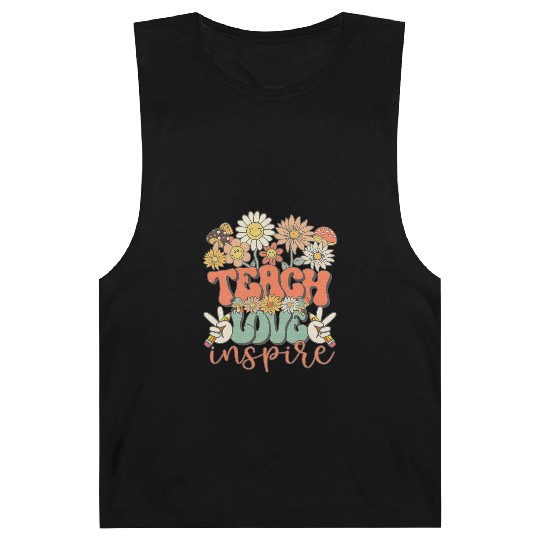 Teach Love Inspire Daisy Back To School Teacher Barnard Tanks