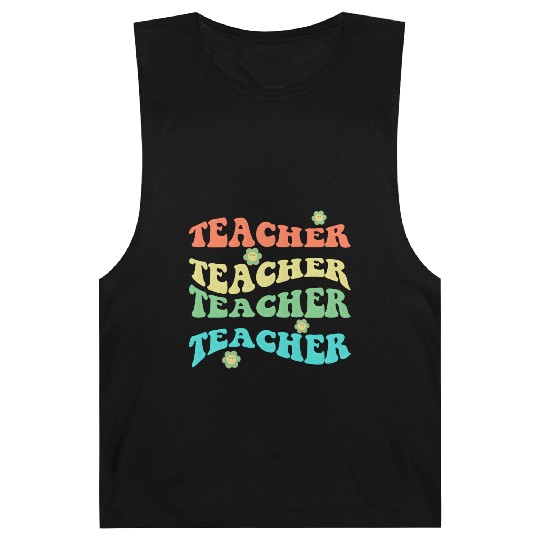 Retro Groovy In My Teacher Era Teacher Life T-Shir Barnard Tanks