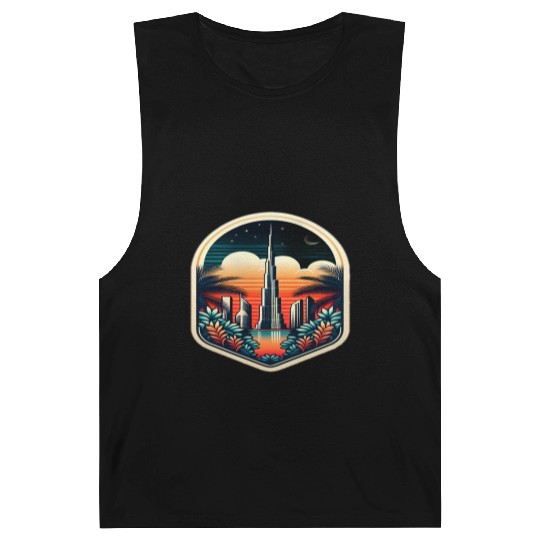 Dubai City United Arab Emirates Vintage Travel Barnard Tanks