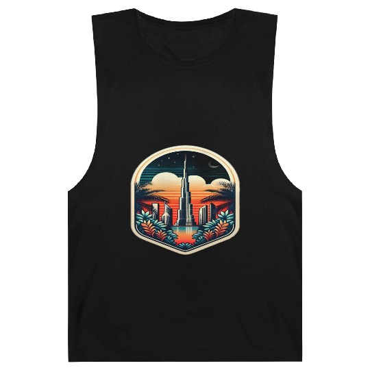 Dubai City United Arab Emirates Vintage Travel Barnard Tanks