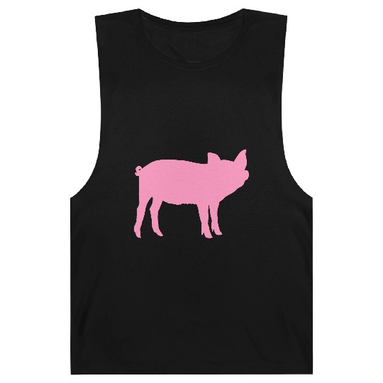 Pig Silhouette I Love pigs pink piggy piglet Barnard Tanks