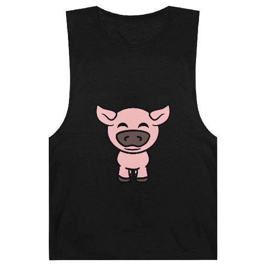 Little cute piggy pig piglet cartoon animal love Barnard Tanks