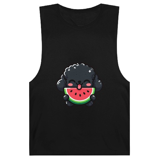 Summery Poodle with Watermelon Barnard Tanks