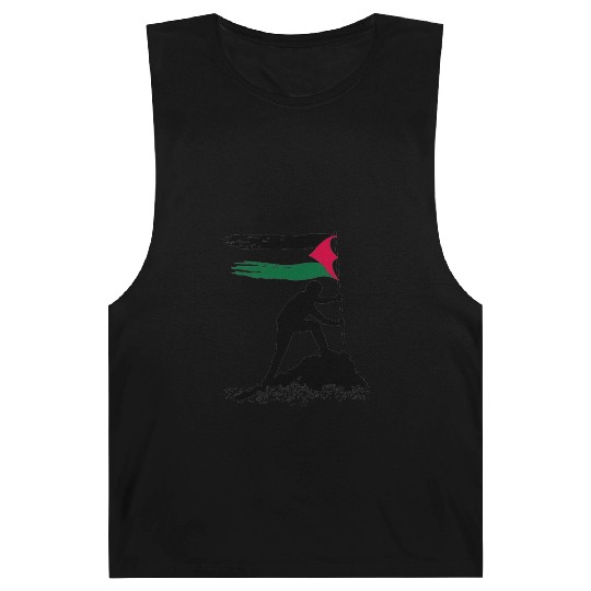 free palestine standing flag silhouette Barnard Tanks
