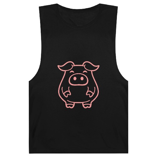 Little cute piggy pig piglet fat chubby animal Barnard Tanks