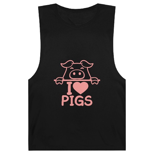 I Love Pigs pig heart piggy piglet comic funny Barnard Tanks