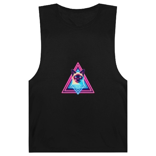 Siamese cat in the 80s style triangle Barnard Tanks