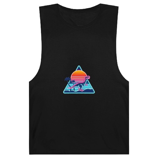 Retro dinosaurs in the 80s triangle Barnard Tanks