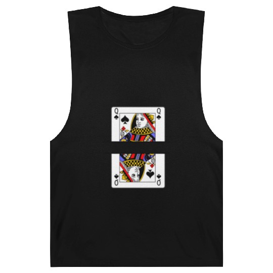 Playing card queen of spades with banner space Barnard Tanks