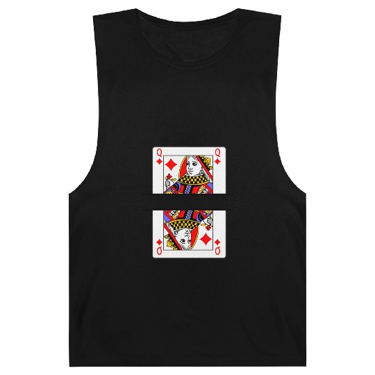 Playing card queen of diamonds with banner space Barnard Tanks
