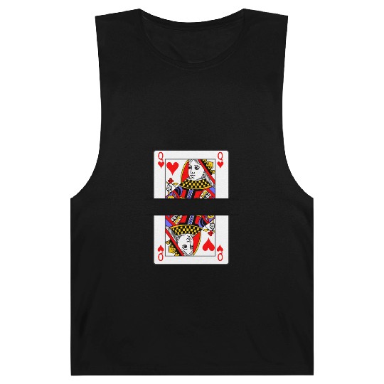 Playing card queen of hearts with banner space Barnard Tanks