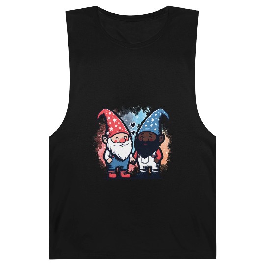 Gnome America Patriotic Whitey Melanin Gay Pride Barnard Tanks
