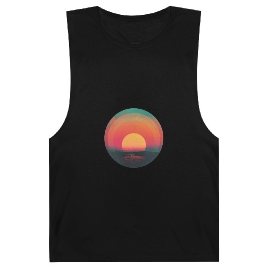 Retro Sunset Outdoor Nature 80s Vintage Barnard Tanks